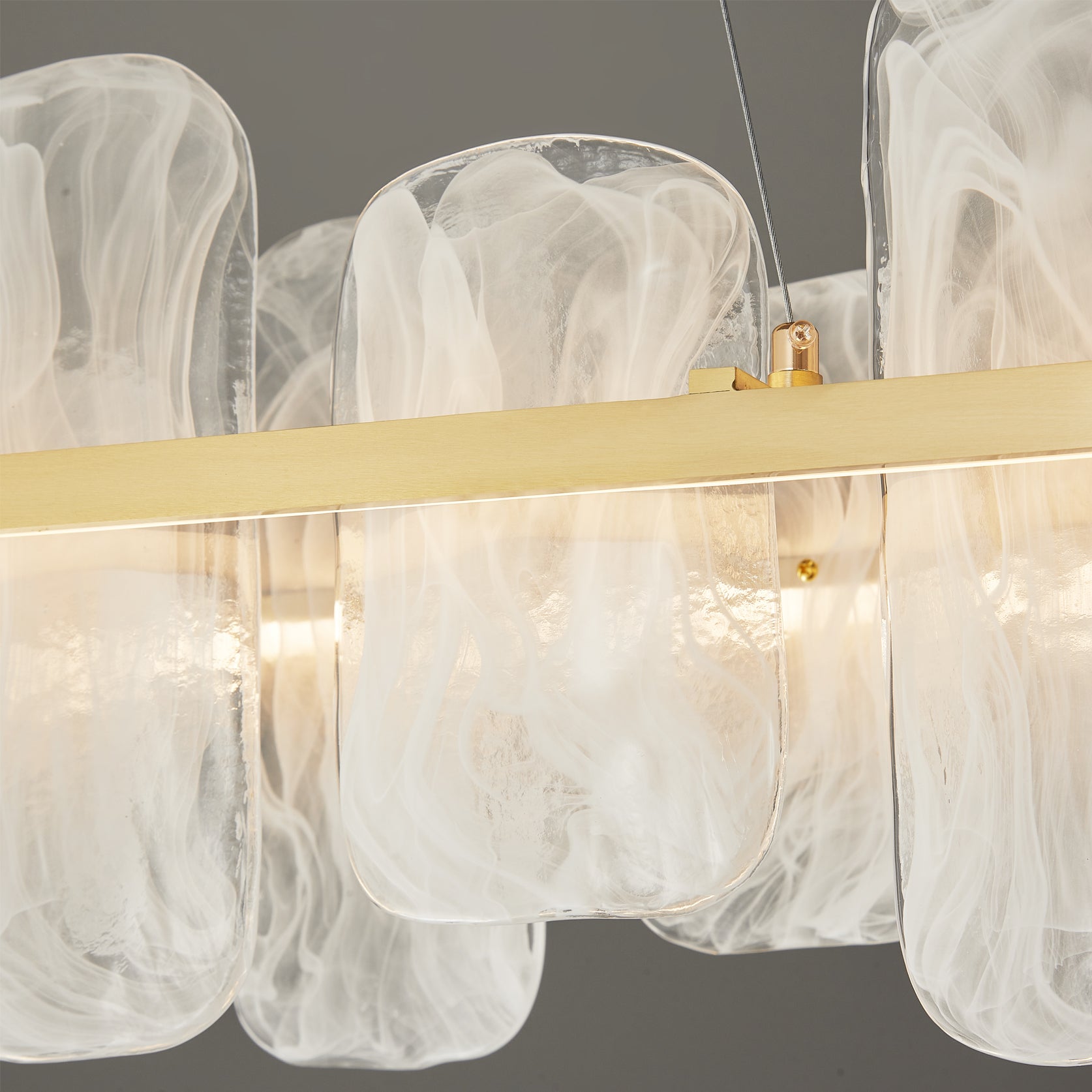 Mille Long Glass Chandelier
