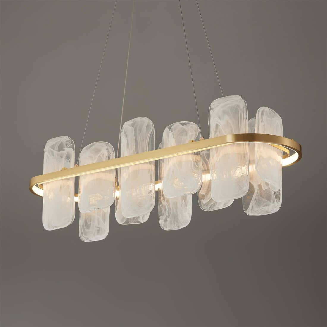 Mille Long Glass Chandelier