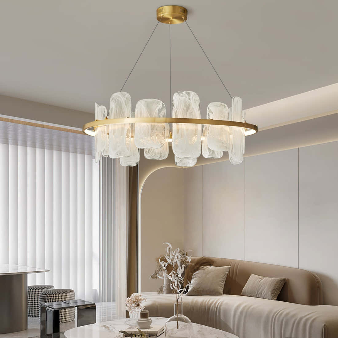 Mille Round Glass Chandelier