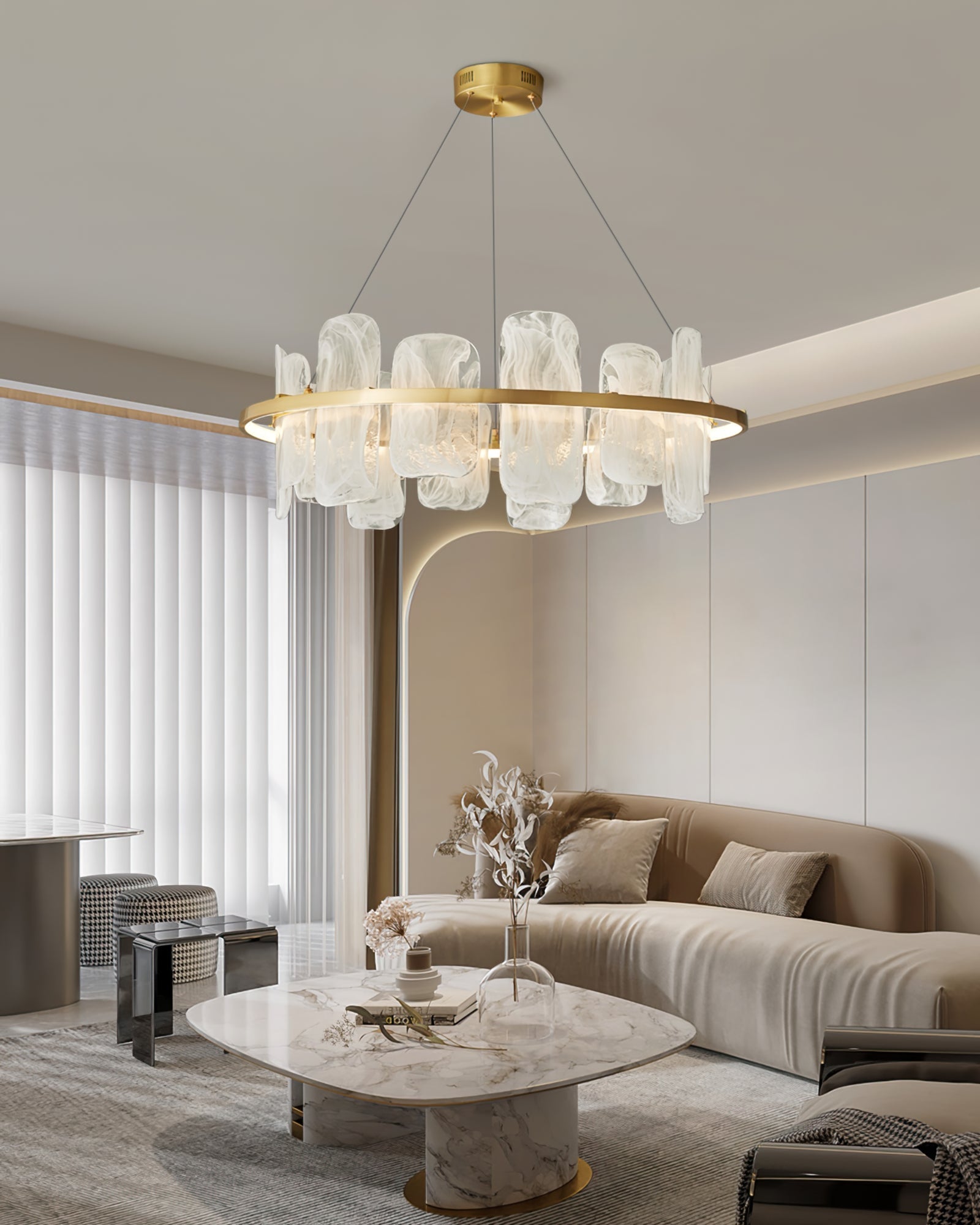 Mille Round Glass Chandelier