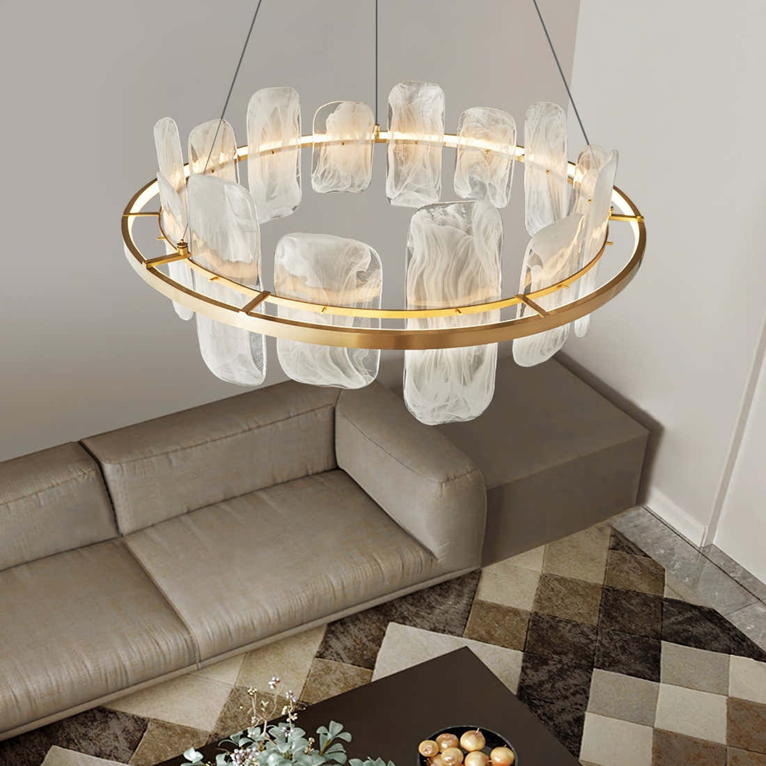 Mille Round Glass Chandelier