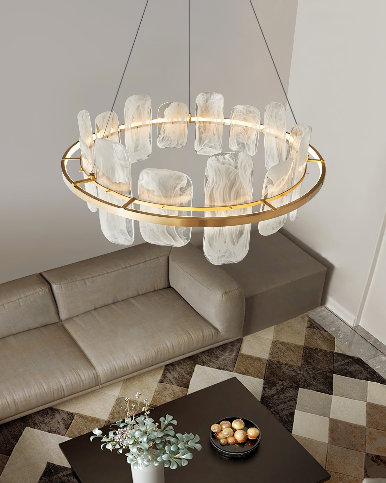 Mille Round Glass Chandelier