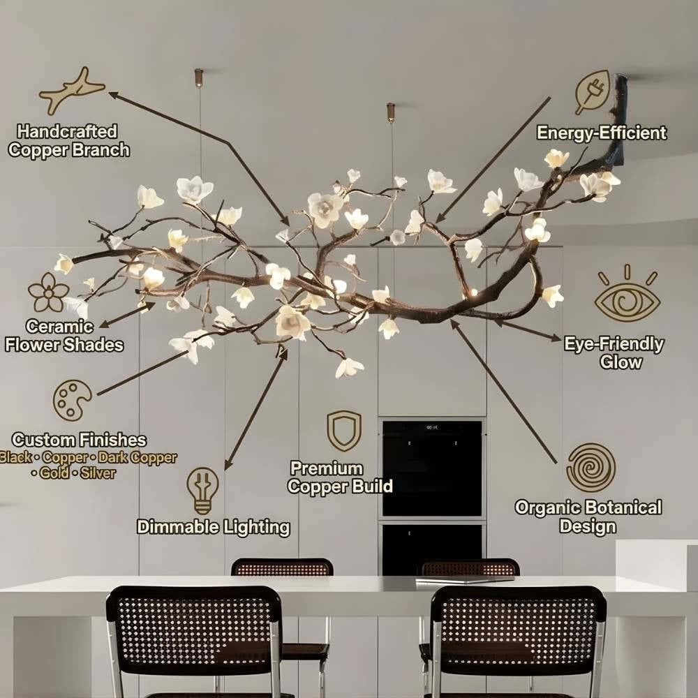 Wanos Crystal Flower Tree Branch Chandelier