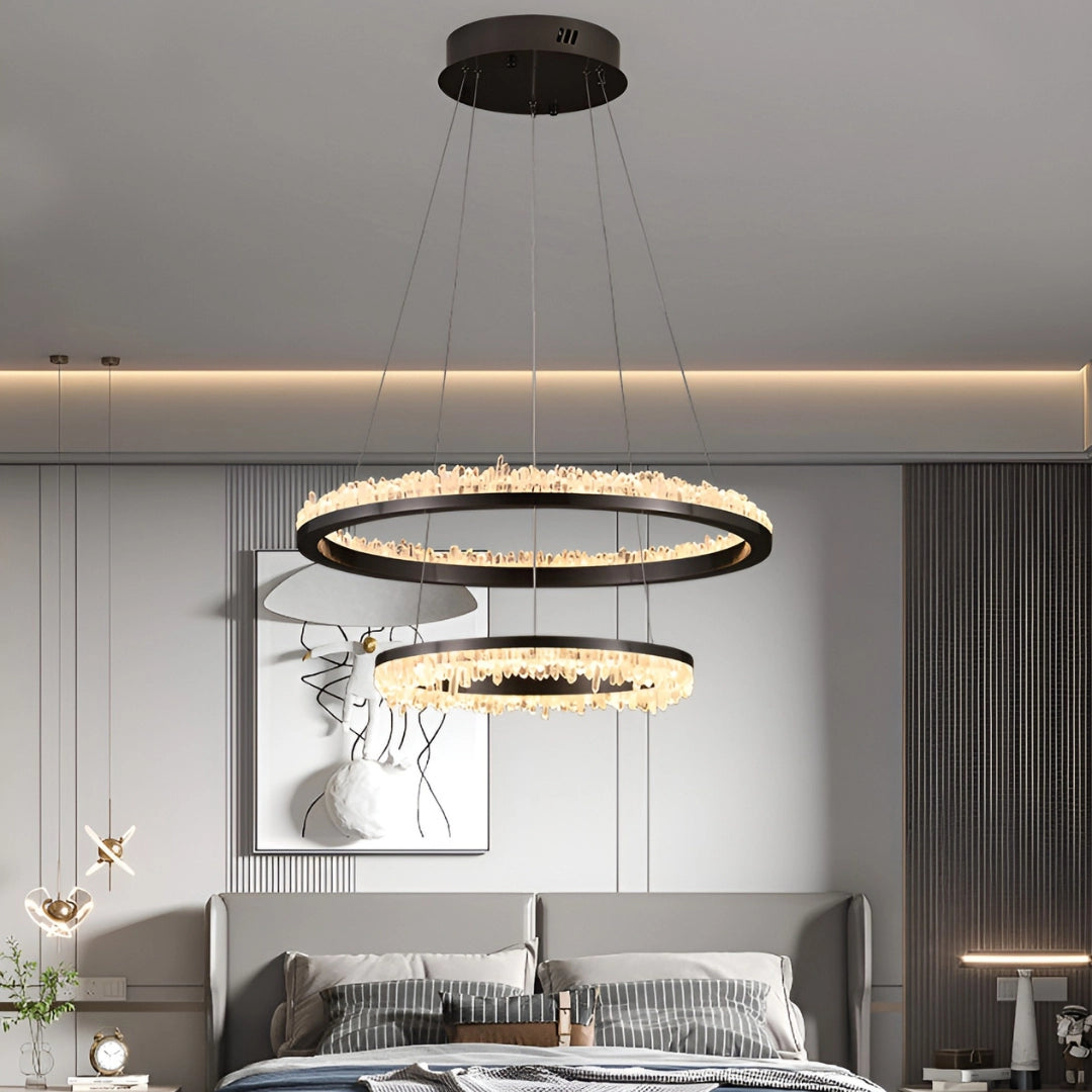 Minimalistic Crystal LED Chandelier