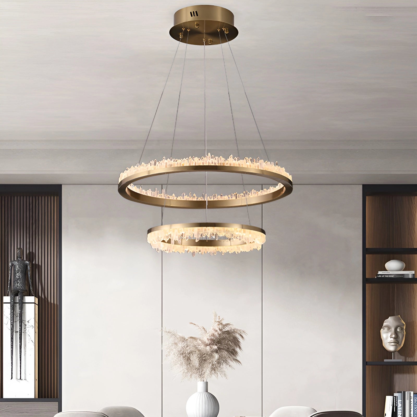 Minimalistic Crystal LED Chandelier