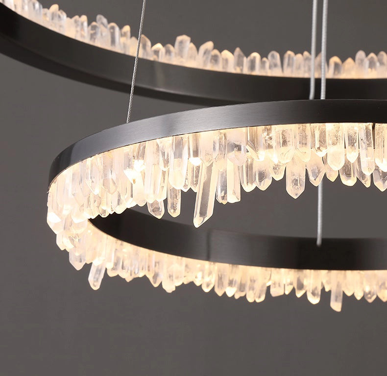 Minimalistic Crystal LED Chandelier