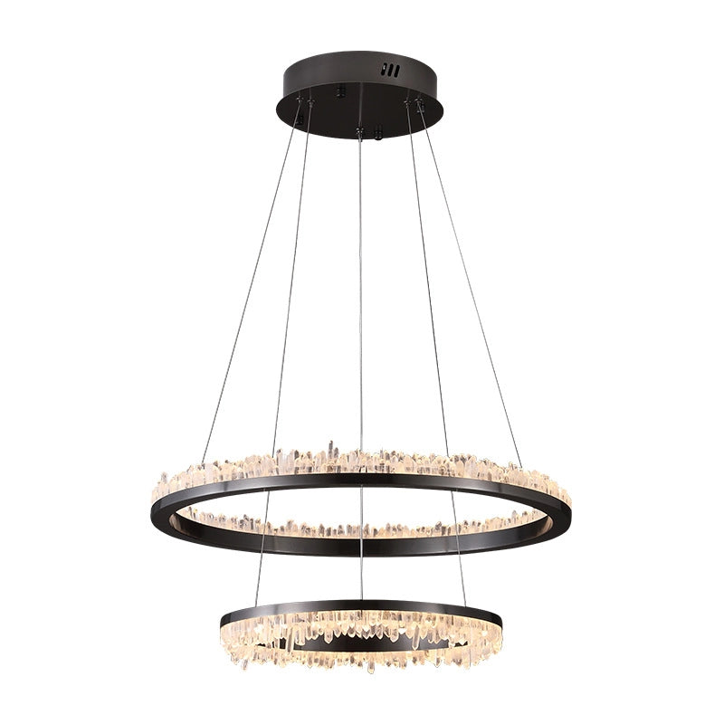 Minimalistic Crystal LED Chandelier