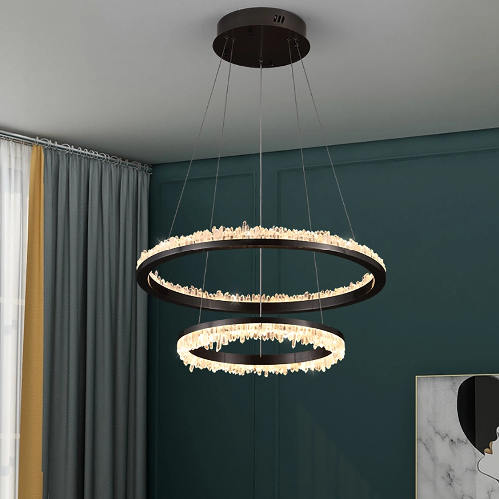 Minimalistic Crystal LED Chandelier