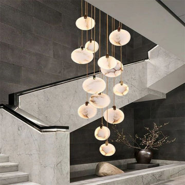 Alabaster Long Staircase Chandelier 5 styles