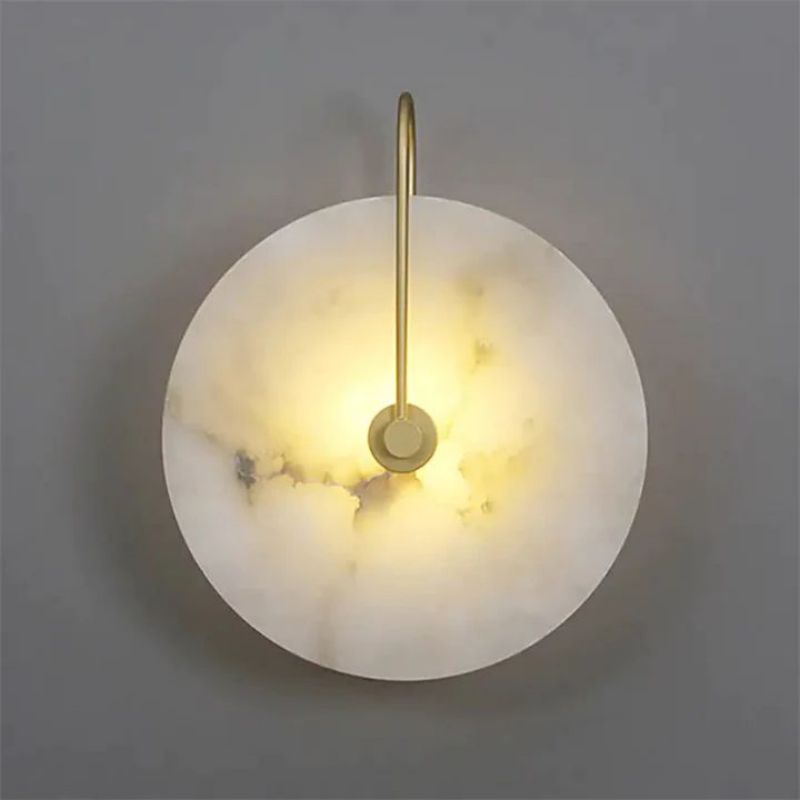 Alabaster Modern Record shape Wall Sconce