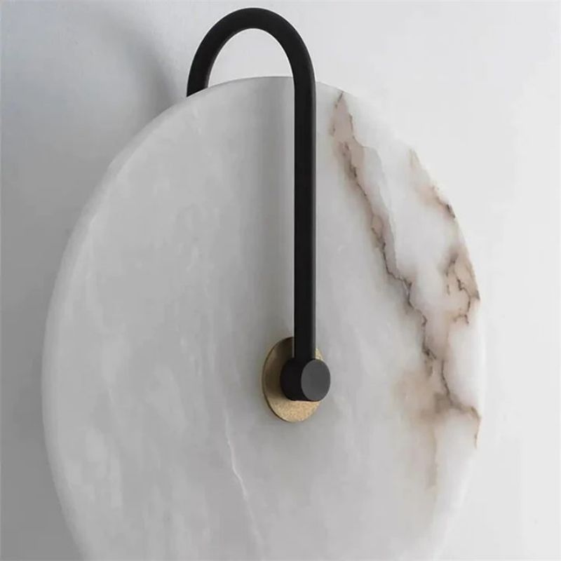 Alabaster Modern Record shape Wall Sconce