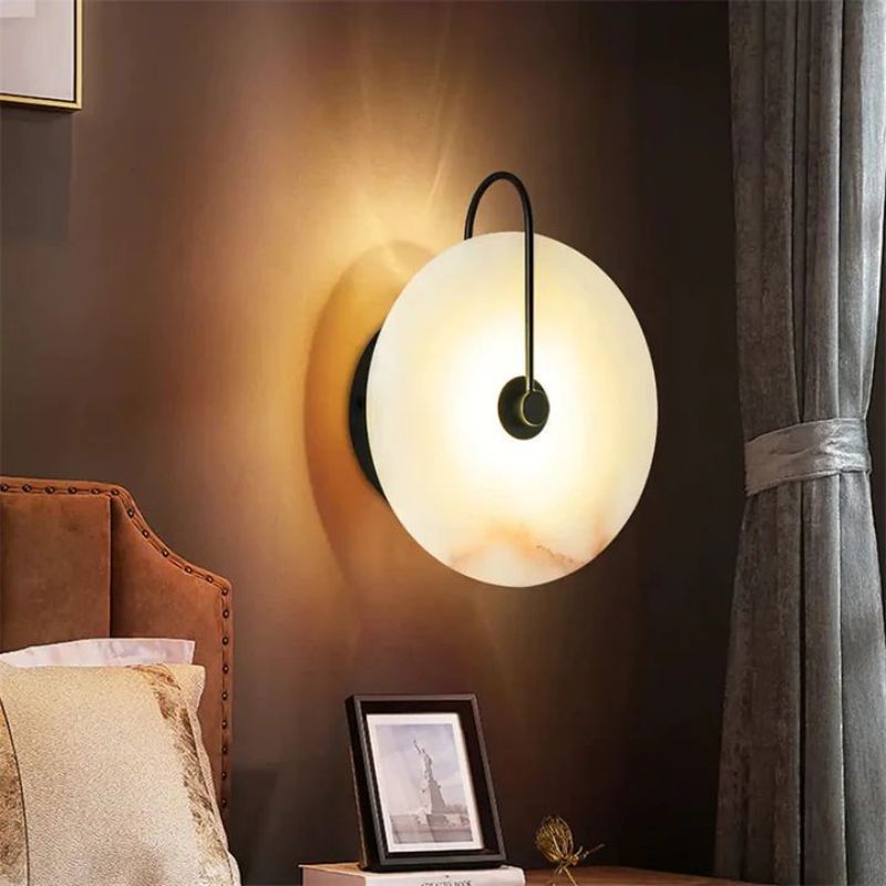 Alabaster Modern Record shape Wall Sconce