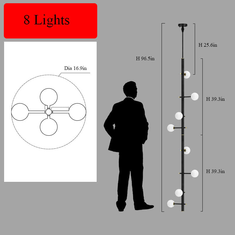 Modern Multi-Arm Opal Chandelier