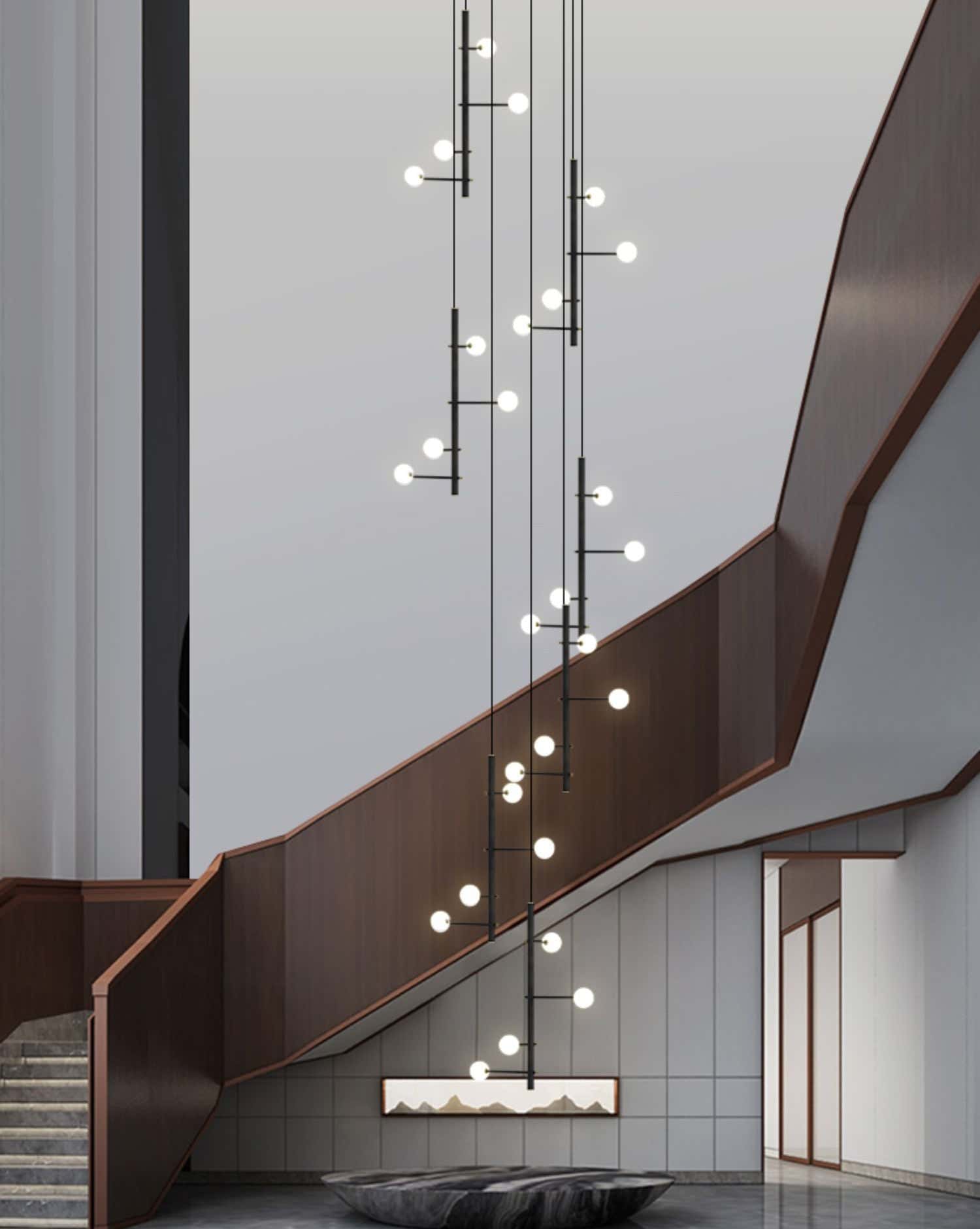 Modern Multi-Arm Opal Chandelier