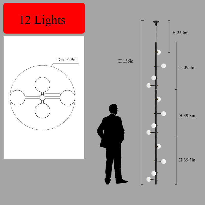 Modern Multi-Arm Opal Chandelier