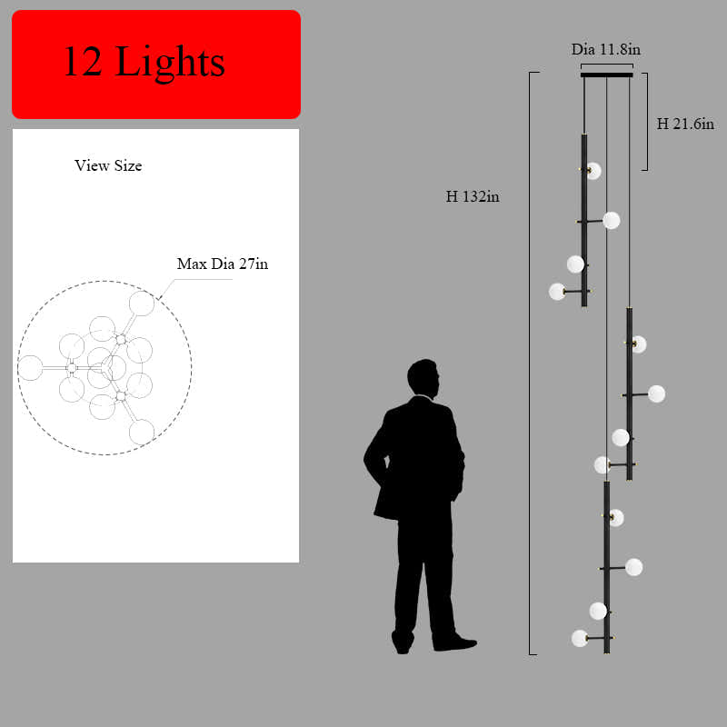 Modern Multi-Arm Opal Chandelier