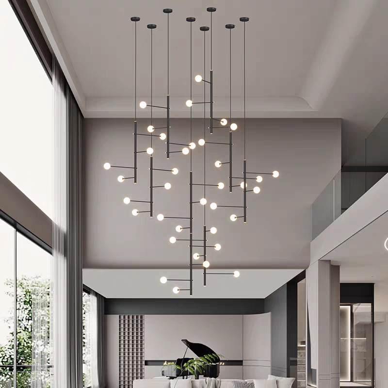 Modern Multi-Arm Opal Chandelier