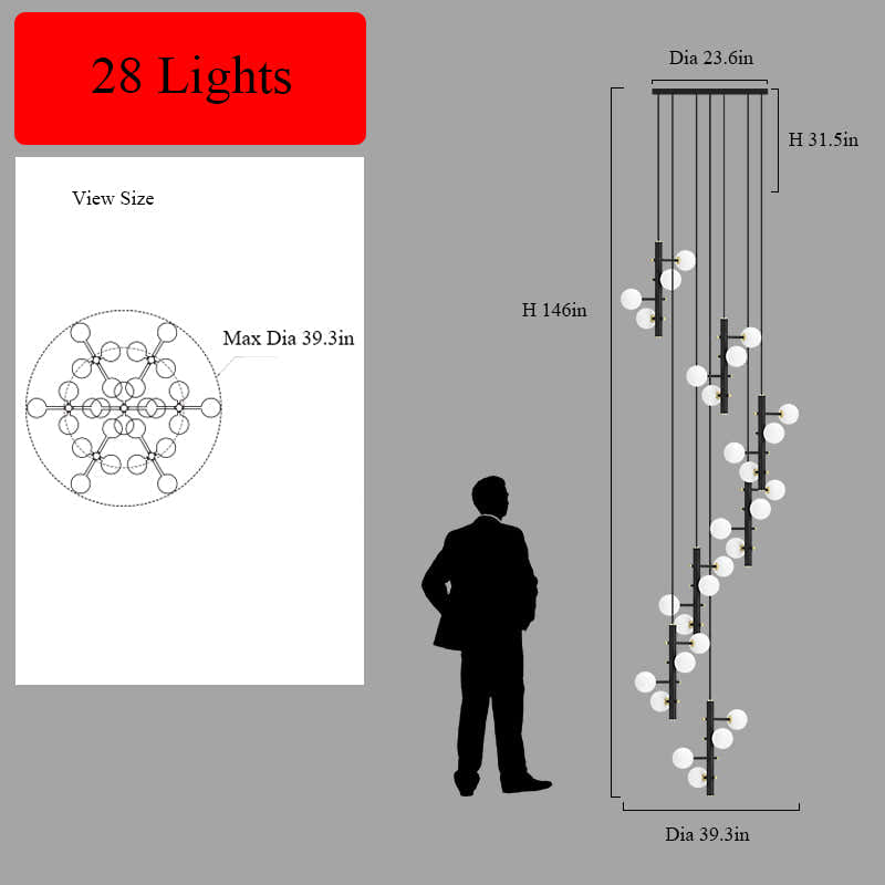 Modern Multi-Arm Opal Chandelier