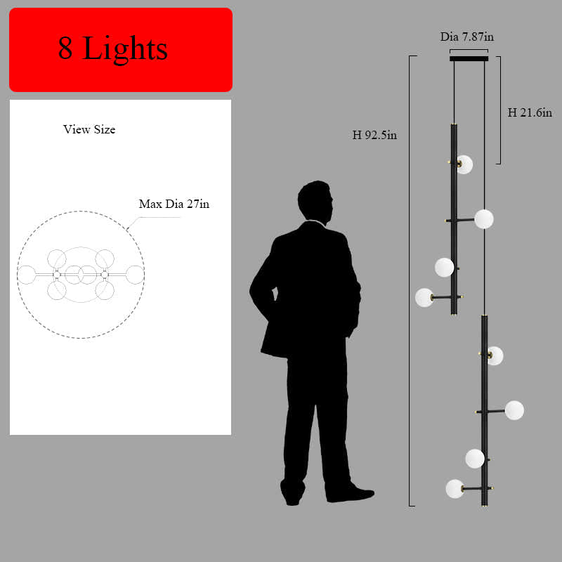 Modern Multi-Arm Opal Chandelier