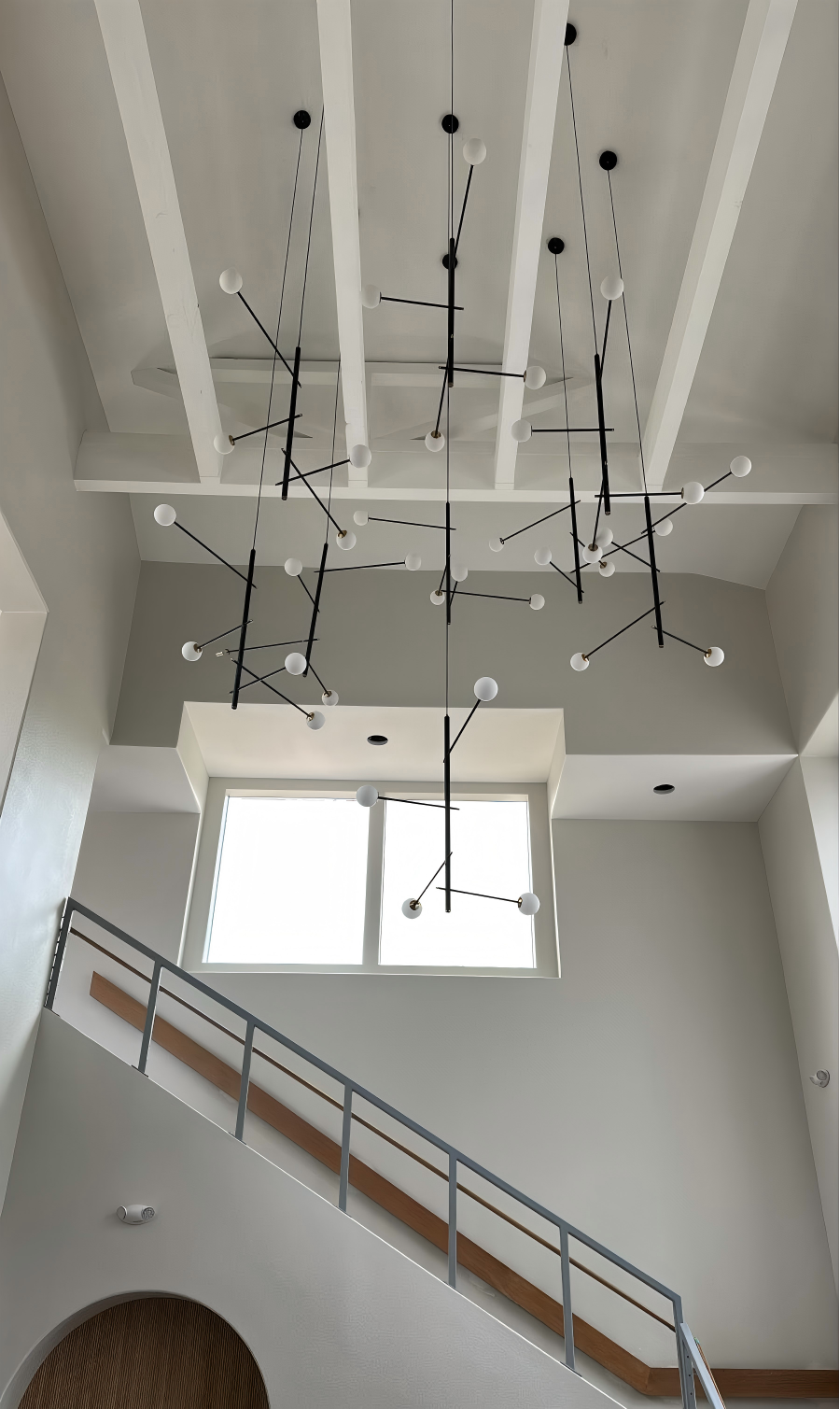 Modern Multi-Arm Opal Chandelier