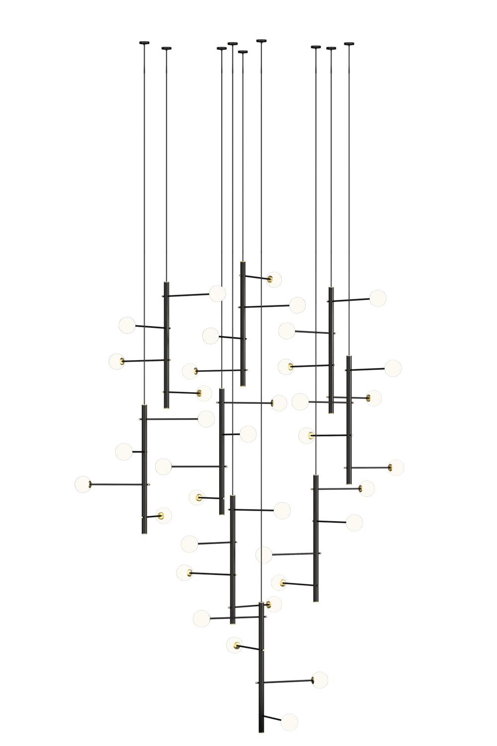 Modern Multi-Arm Opal Chandelier by Aurorae Lighting