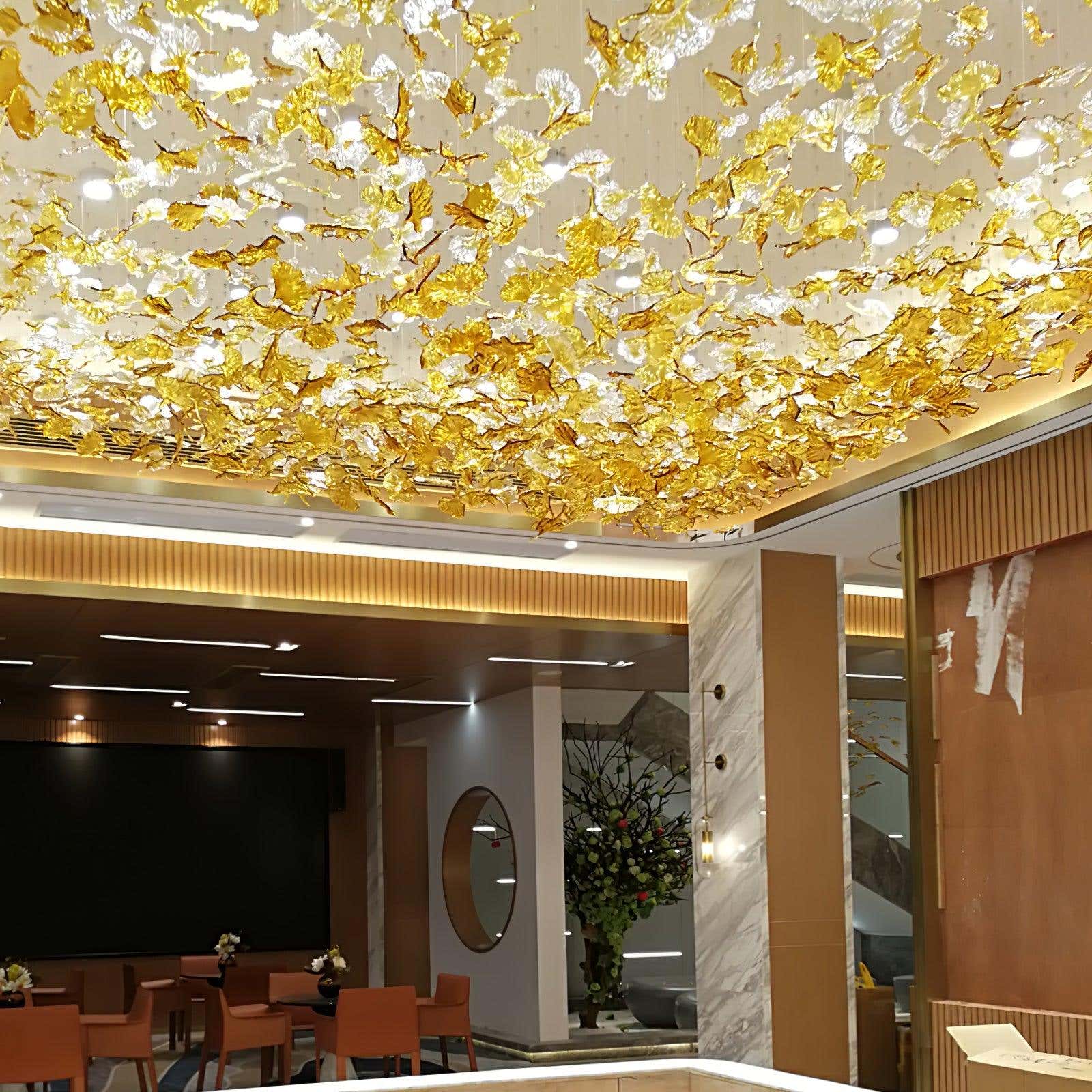 Multicolor Crystal Maple Leaf Chandelier