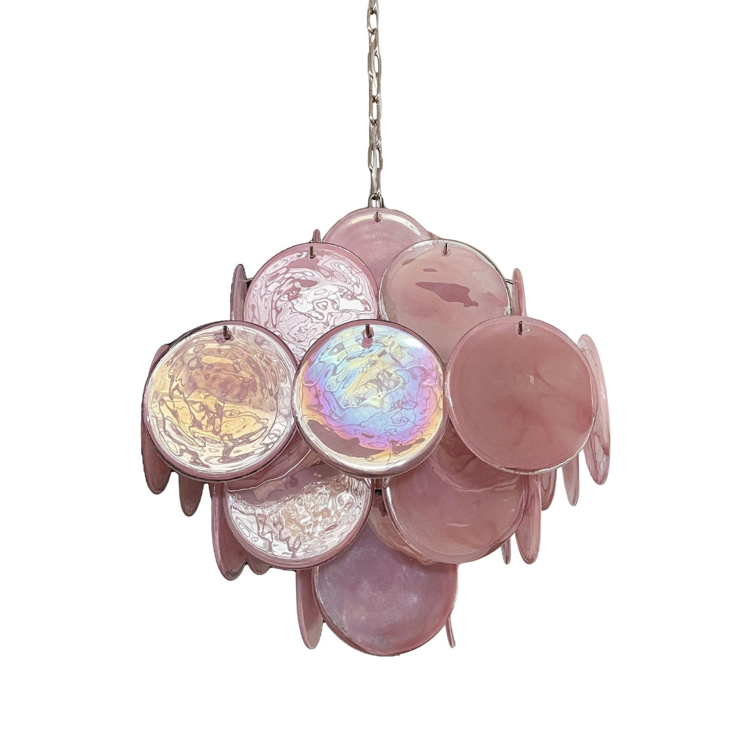 Murano Chandelier 36 Pink Disks