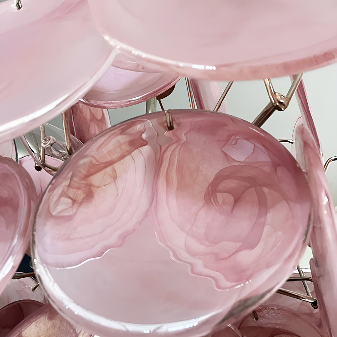 Murano Chandelier 36 Pink Disks