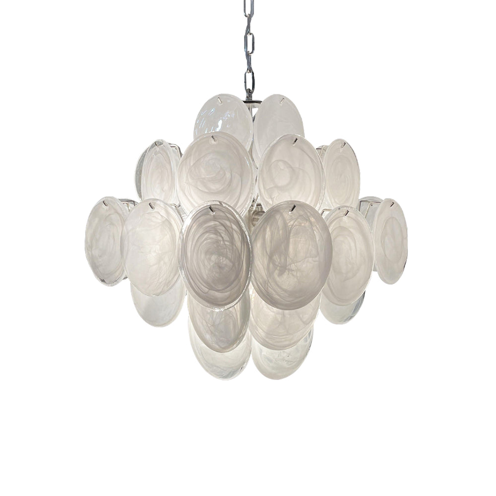 Murano Chandelier 36 White Disks