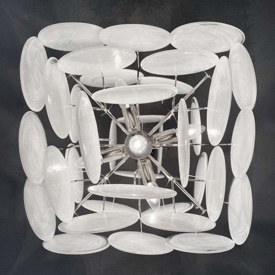 Murano Chandelier 36 White Disks