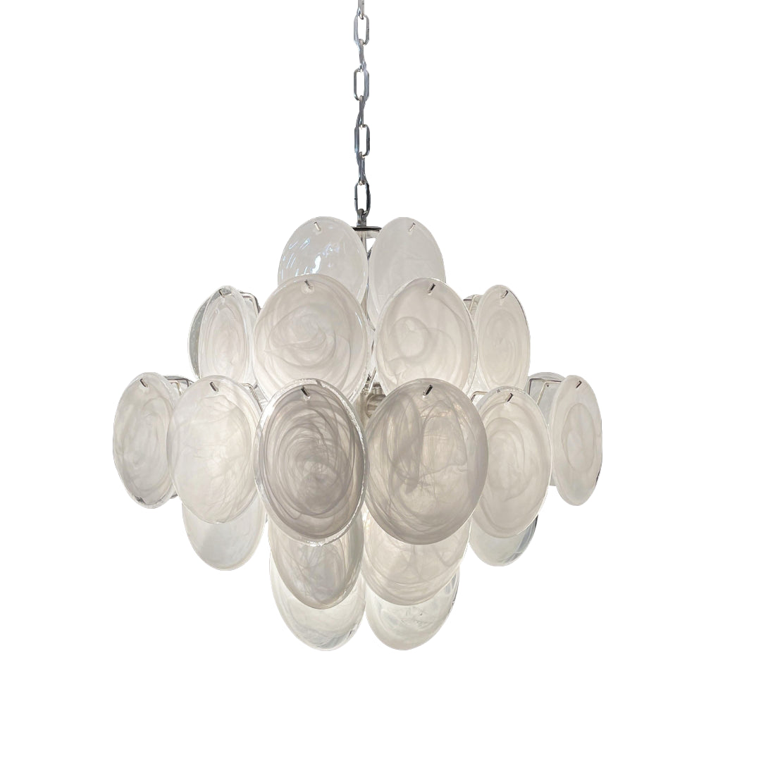 Murano Chandelier 36 White Disks