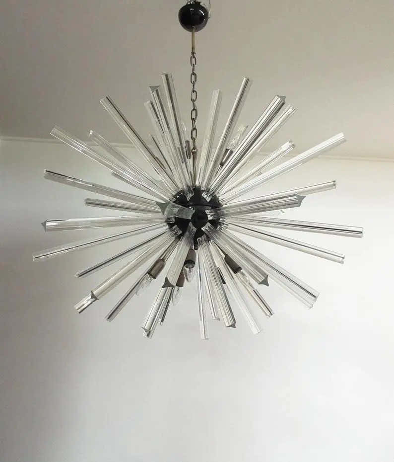 Murano Chandelier – Sputnik – 50 prisms – Transparent