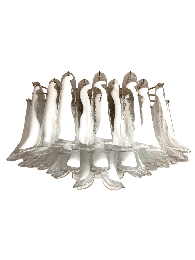 Murano Ceiling lamp – 64 petals – Transparent/White