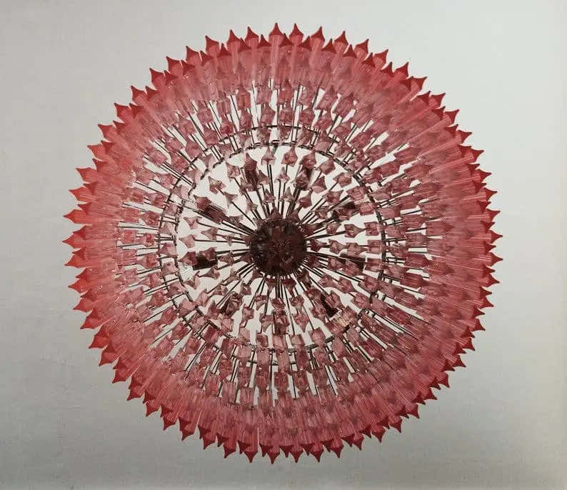 Murano Chandelier – Triedri – 391 prisms – Pink
