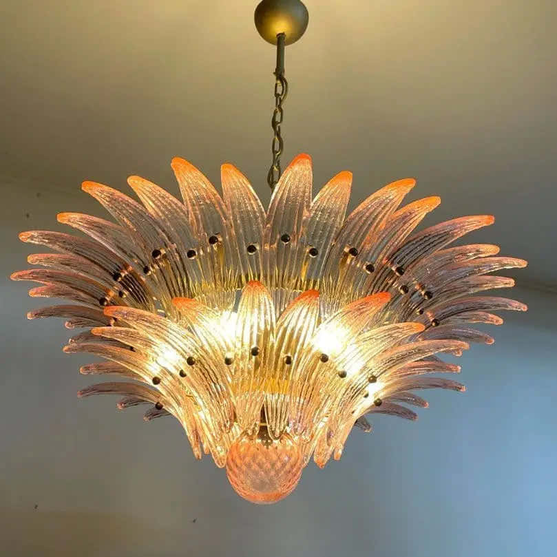 Murano Chandelier – Palmette – 58 glass – Pink