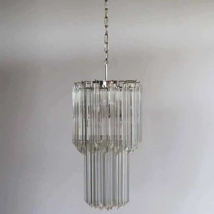 Murano Chandelier – Quadriedri – 46 prisms – Transparent