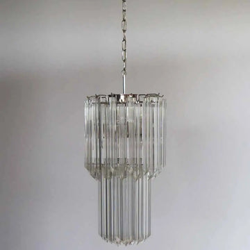 Murano Chandelier – Quadriedri – 46 prisms – Transparent
