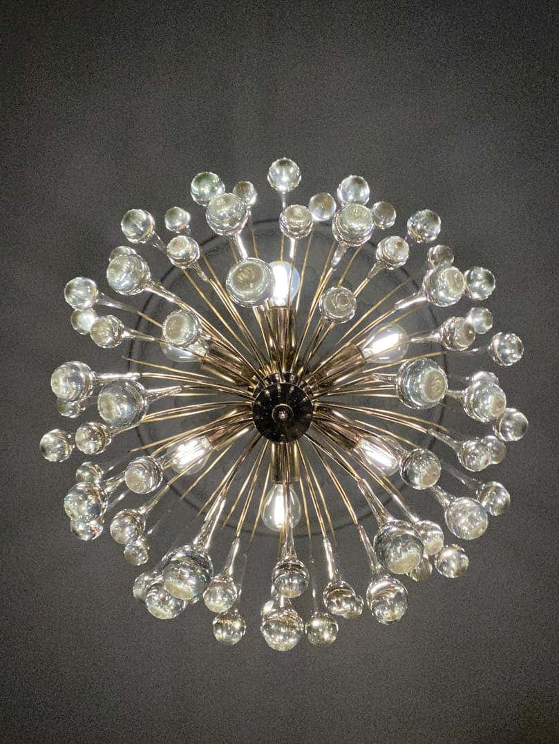 Vintage – Murano chandelier – Teardrop – 68 drops – Clear