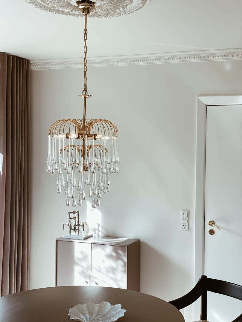 Vintage – Murano chandelier – Teardrop – 68 drops – Clear
