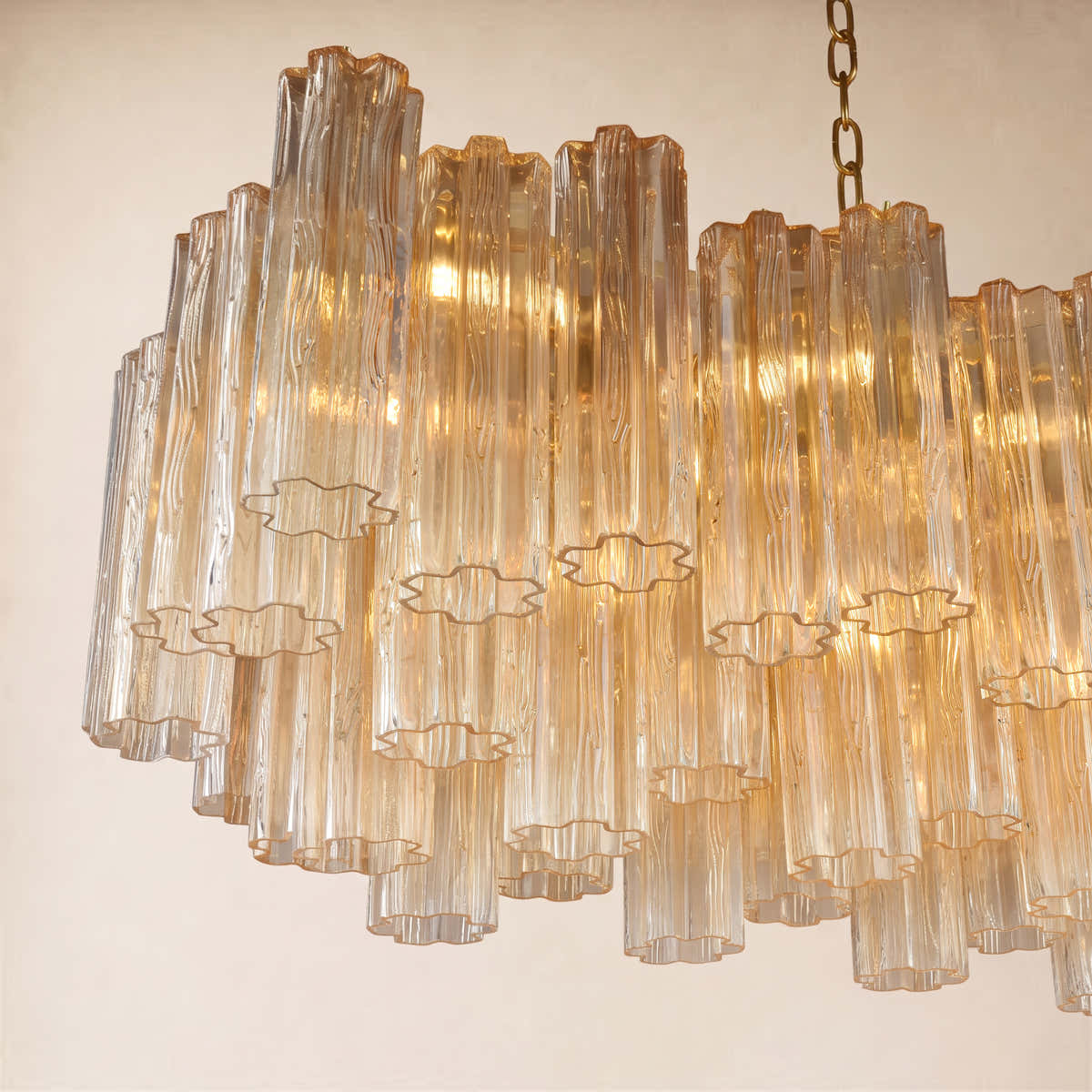 Hexalia Murano Glass Linear Chandelier 54"W