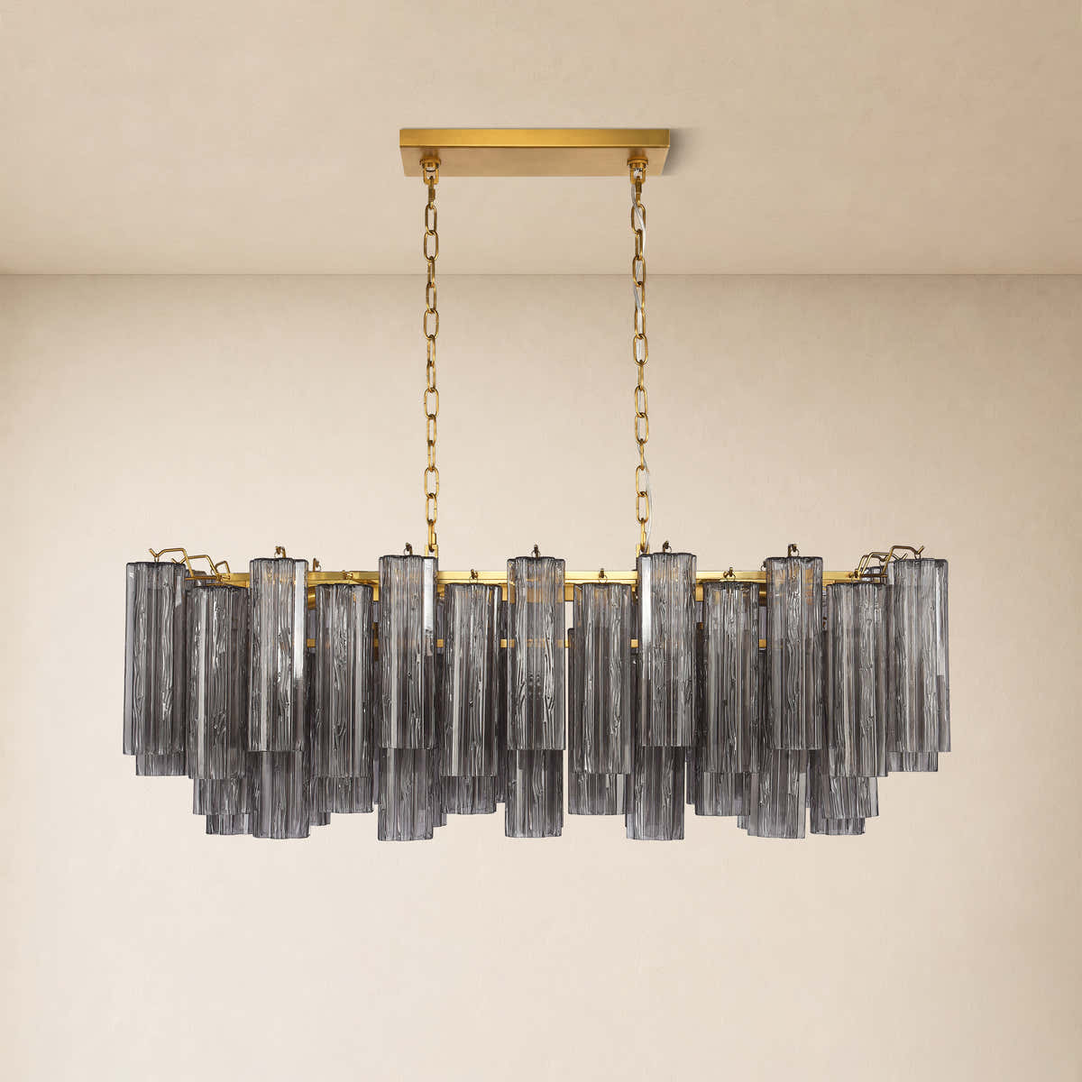 Hexalia Murano Glass Linear Chandelier 43"W
