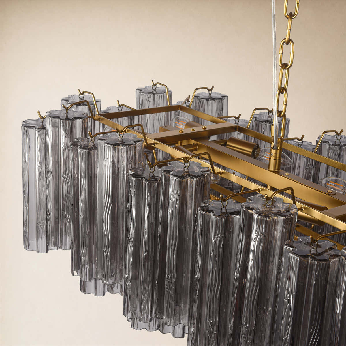 Hexalia Murano Glass Linear Chandelier 54"W