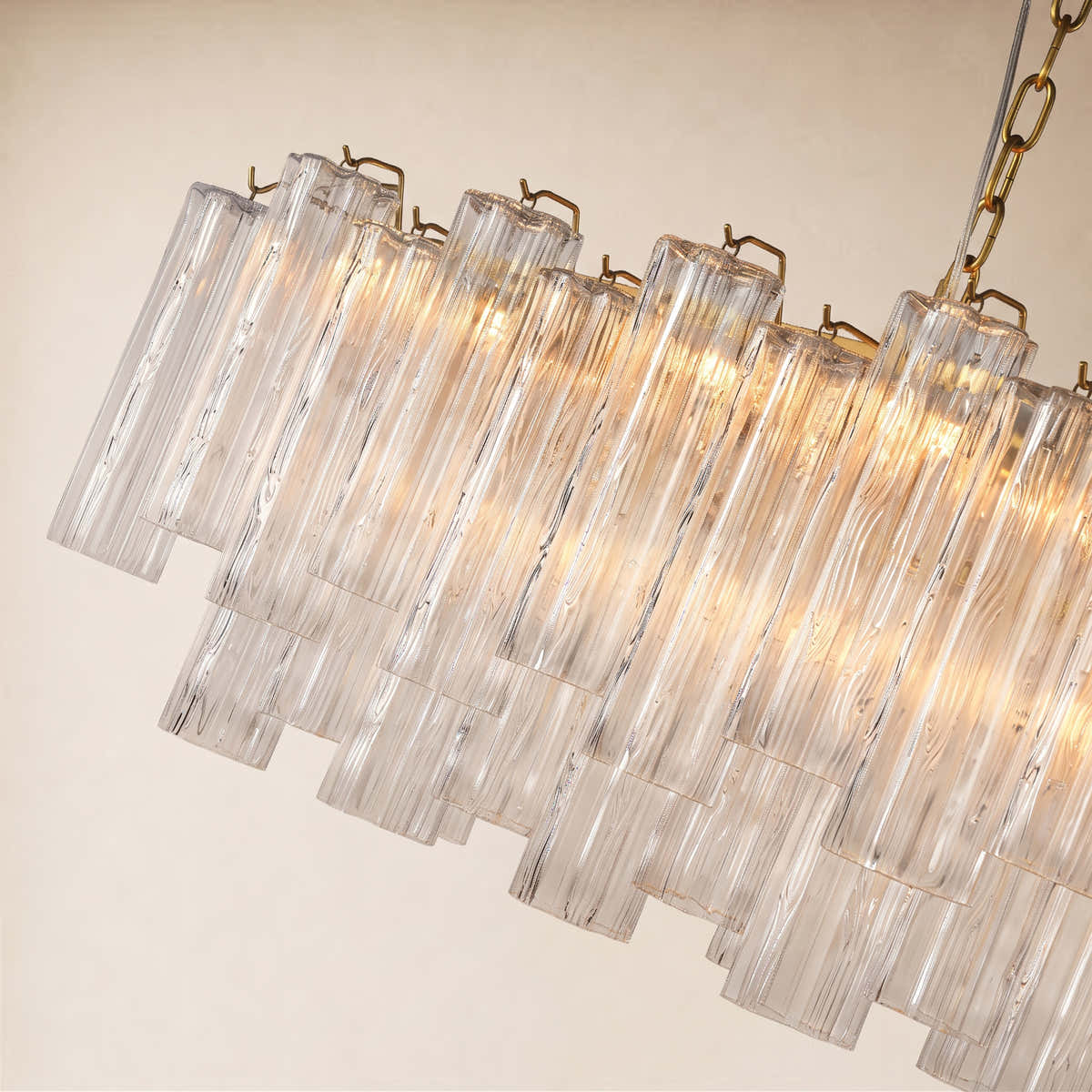 Hexalia Murano Glass Linear Chandelier 54"W