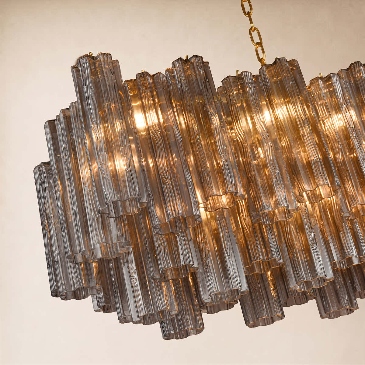 Hexalia Murano Glass Linear Chandelier 54"W