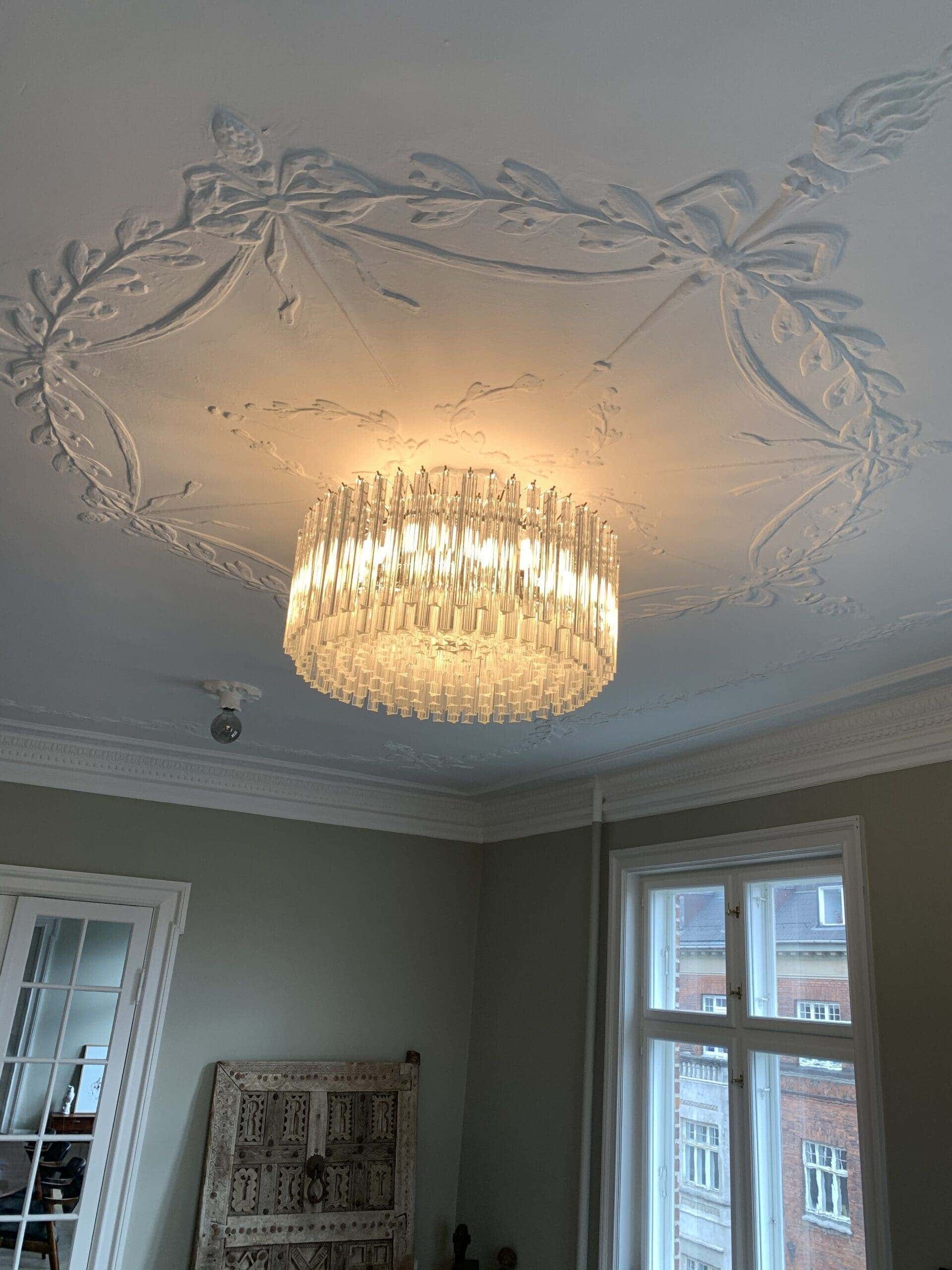 Murano Chandelier – Triedri Round – 265 prisms – Pink