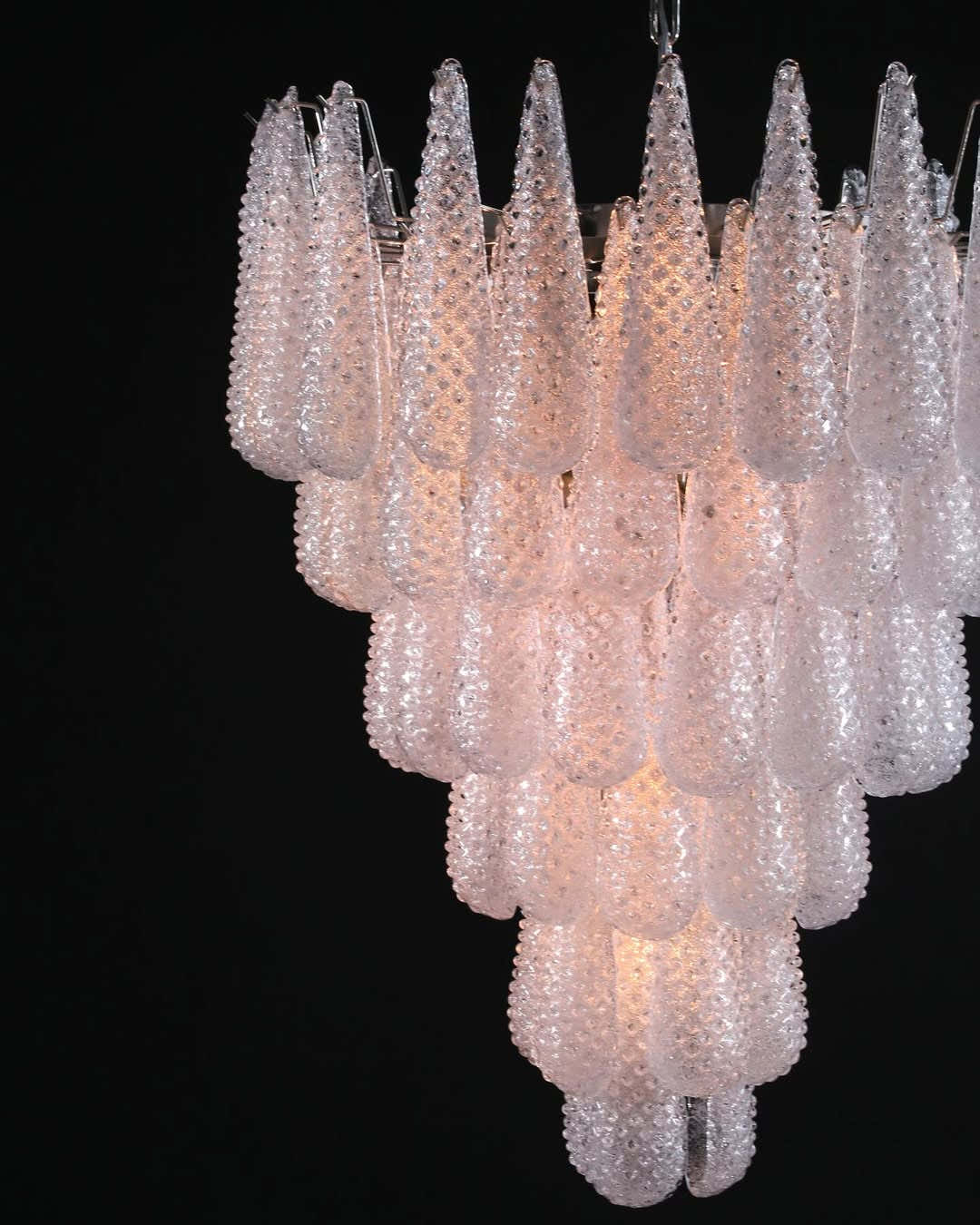 Murano Chandelier – Drop – 75 glasses – Transparent