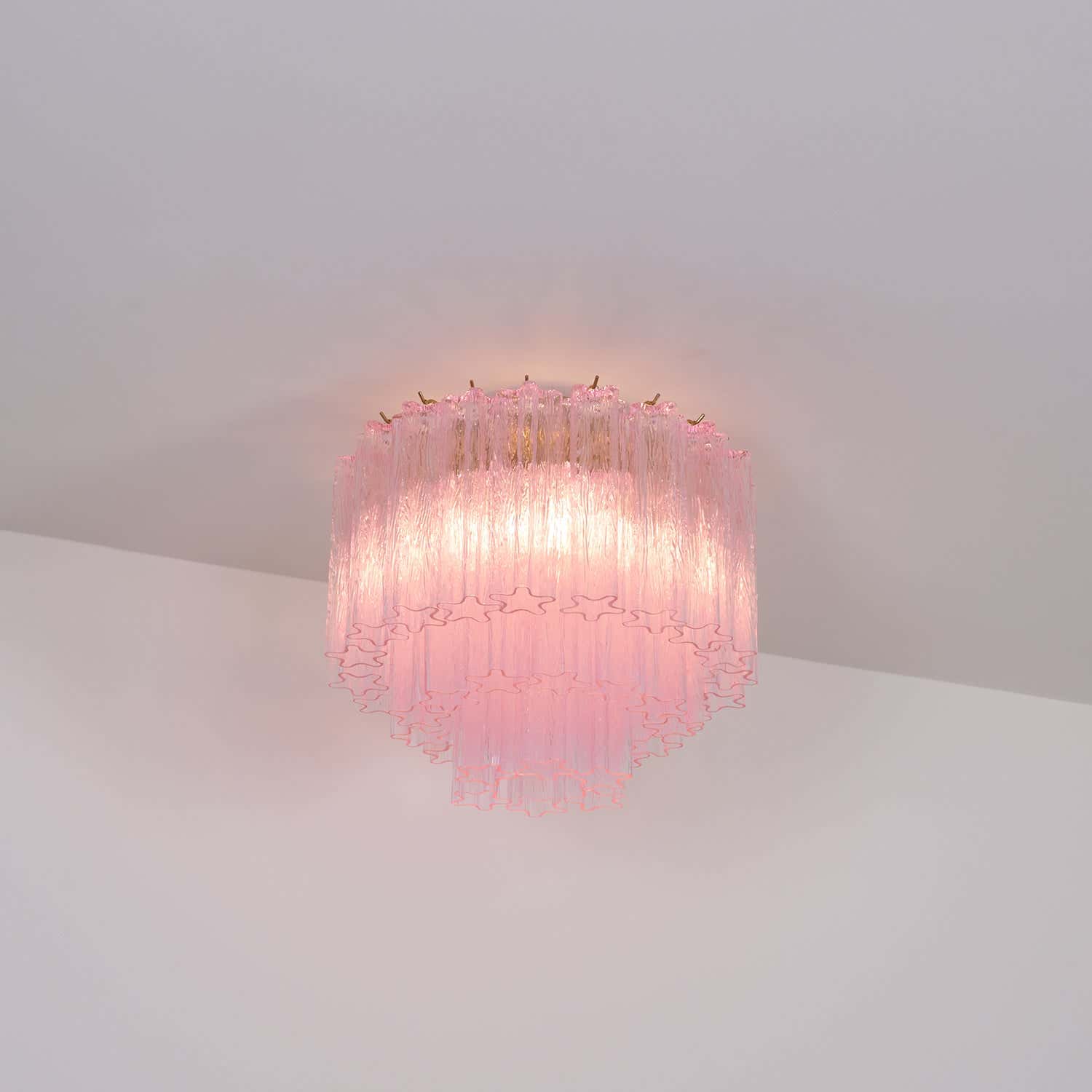Murano Pink Glass Ceiling Light