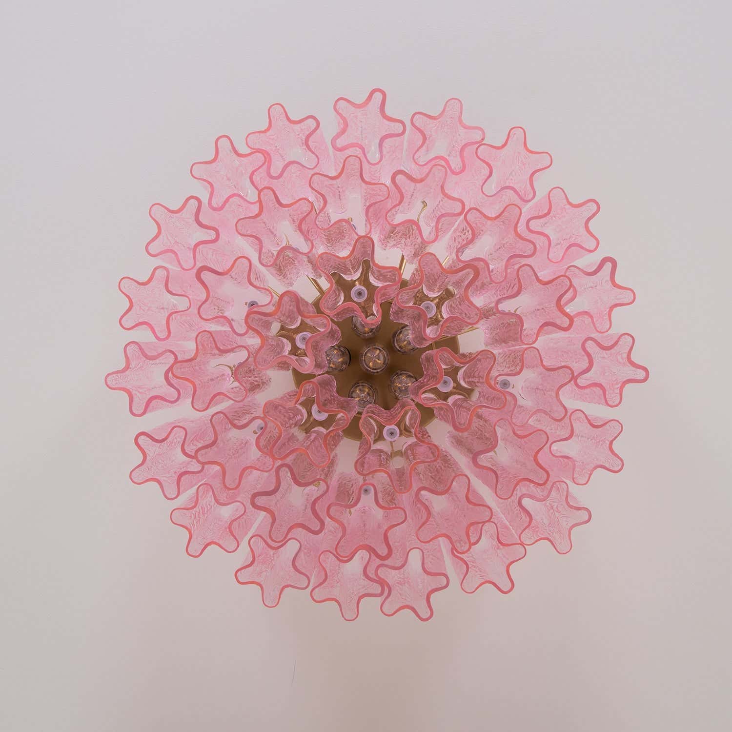 Murano Pink Glass Ceiling Light
