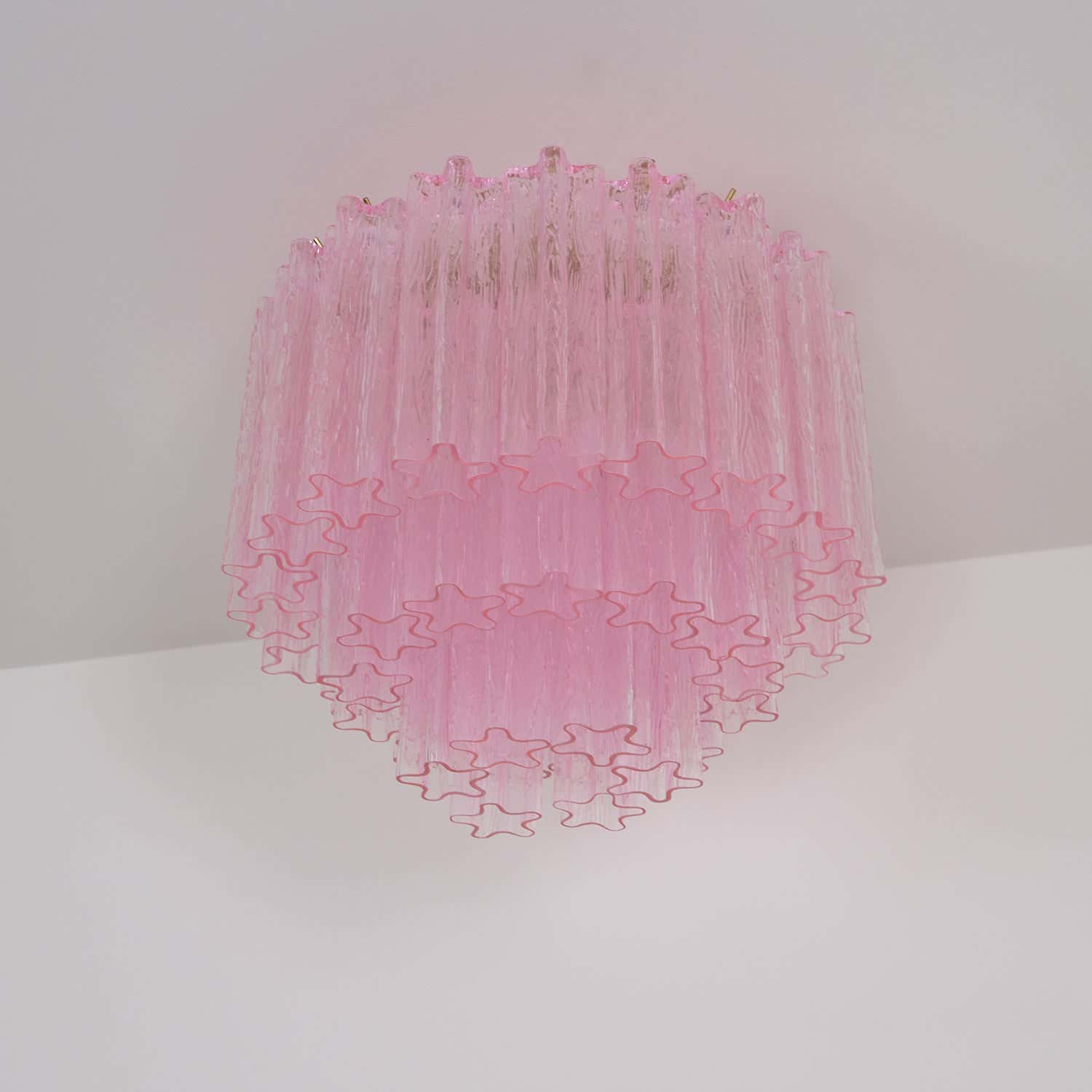 Murano Pink Glass Ceiling Light