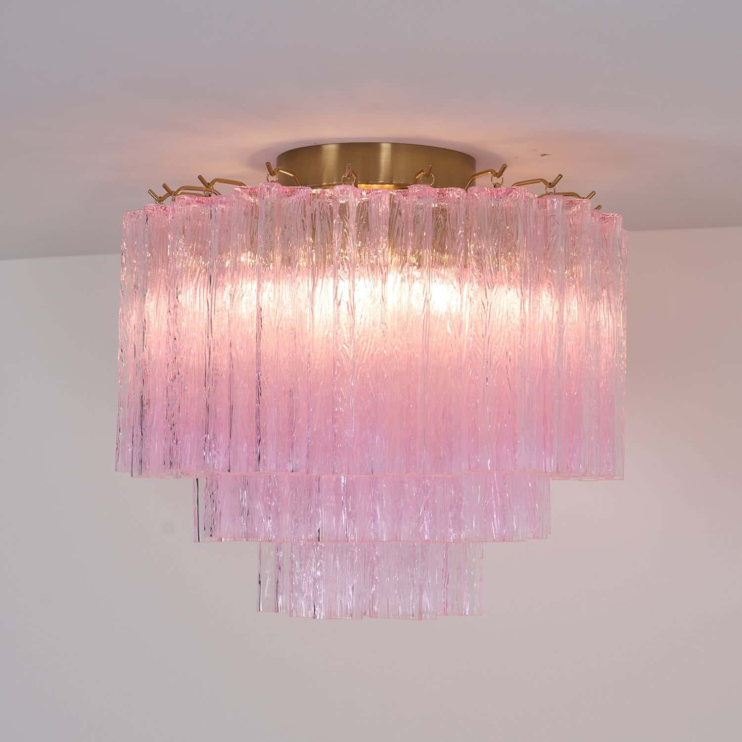 Murano Pink Glass Ceiling Light